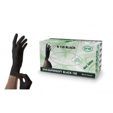 4036534632253 Перчатки НИТРИЛОВЫЕ N 136 №100пар SFM  Supersoft Black 100  -  р.  М (СРЕДН.)