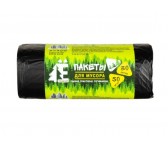 1723511 Мешки для мусора Ромашка Элементари 30 л черные (ПНД 8 мкм, 50 штук)