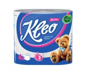 С86 Бумага туалетная Kleo Ultra, 3 слоя, 4 рулона
