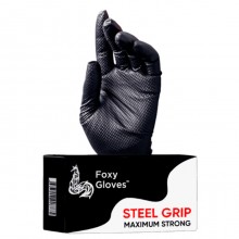 FOXY-GLOVES XL / пара Перчатки одноразовые нитриловые неопудренные особопрочные черные XL,Уп. 50 пар