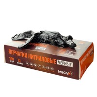 MD76/XL Перчатки MEGVIT нитриловые, черные, коробка (1 пара)