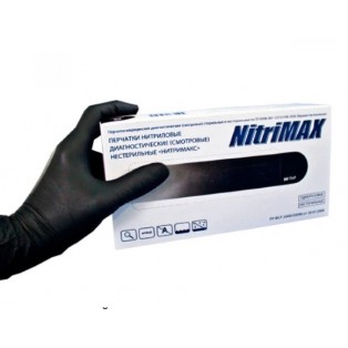 NitriMAX Перчатки нитриловые  Черные (размер L/100 шт)