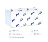 С192 Полотенца бумажные V-слож 1сл PROtissue V-слож 1сл 250л/пач 20пач/упак