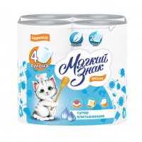 С80 Полотенца бумажные Мягкий Знак Deluxe, 2 слоя, 4 рулона