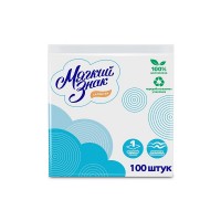 С4 Салфетки Мягкий Знак, 100 листов, 1 слой