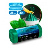 PP-0026 Мешок для мусора ПНД в рулоне  30 л. 46*55 7 мкр (зеленый) (рул. 25 шт)