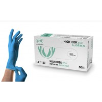 4036534921456 Перчатки   HIGH RISK LX 1120  № 25пар SFM ECO - р.X L (ОЧ.БОЛ.) / Латексные.Неопудр.