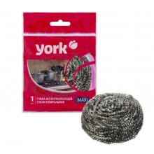 1571828 Губка-мочалка для мытья посуды YORK Макси спиральная стальная